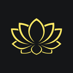 Fototapeta premium simple beauty golden lotus vector logo template