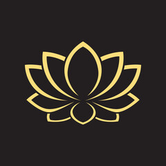 Fototapeta premium Beauty Vector gold lotus flowers design logo Template