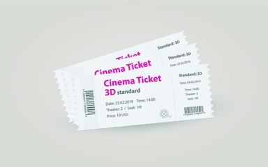 Vector Cinema Tickets. Illustration.