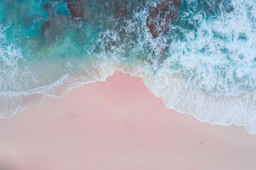 Pink Beach Aerial Shot