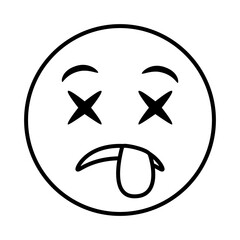 crazy emoji face with tongue out line style icon
