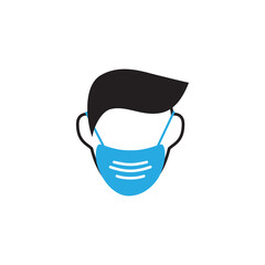 Face mask icon design template vector isolated illustration