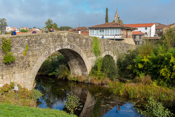 Fototapeta na wymiar Bridge Furelos in Melide a Coruña, The Ways of St.James. The French Camino