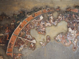 Ajanta Caves paintings, Ajanta Caves, Jalgaon, Maharashtra, Western India, India