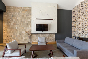 Open plan loft hotel apartment in mountain resort