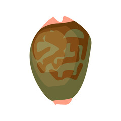 Dark green sea shell illustration. Mollusc, ocean, decoration. Nature concept. illustration can be used for topics like ocean, sea, design, decoration