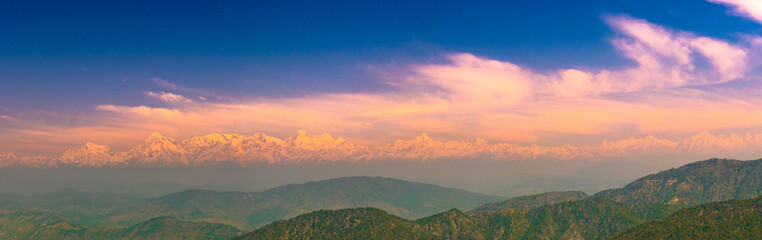 Spectacular view of the Himalayas (Nainital- Himalaya viewing point)
