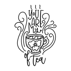 Cute hand drawn lettering modern calligraphy composition.