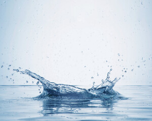 a scene in which drops of water splash after dropping an object in the water.