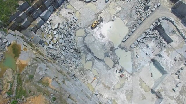 Marble quarry, Colonnata, Carrara, Tuscany, Italy (aerial photography)