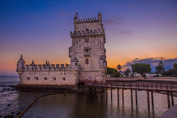 Belém Tower at golden hour