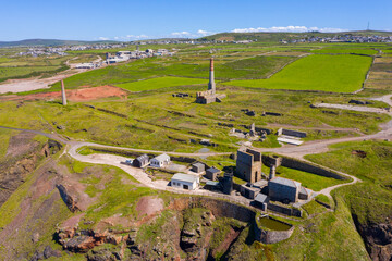 Aerial photograph of Geevor Tin Mine, Pendeen, Cornwall, England, United Kingdom