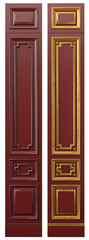 Classic wood panel wood with veneer and gold elements