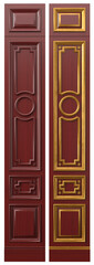 Classic wood panel wood with veneer and gold elements