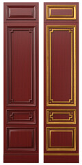Classic wood panel wood with veneer and gold elements