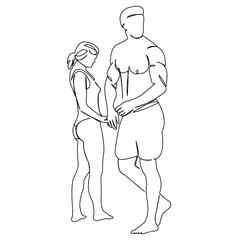 couple in love on the beach