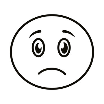 Terrified Emoji Face Classic Line Style Icon