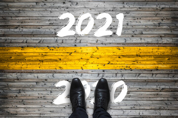 Welcome 2021 - Goodbye 2020 - Start Concept