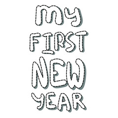 NEW YEAR. Vector illustration. Inscription 