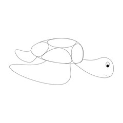 Cartoon turtle outline. Vector illustration isolated on white background. Decoration for greeting cards, posters, flyers, prints for clothes.