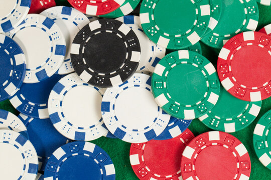Various colors Casino Playing Poker Chips. Abstract Pattern Background