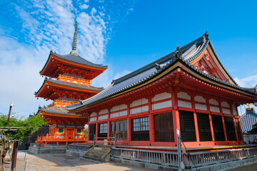 Obraz premium 清水寺 経堂と三重塔