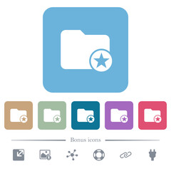 Rank directory flat icons on color rounded square backgrounds