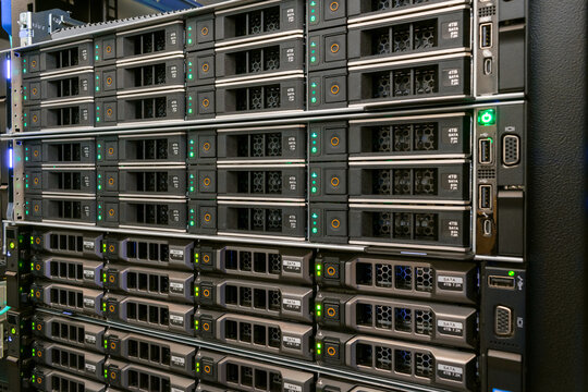 Cloud services are available on hard drives of computer equipment. Hosting platform for storage servers.