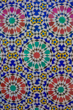 Colourful pattern of Moroccan ceramic tiles