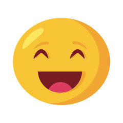 happy emoji face classic flat style icon