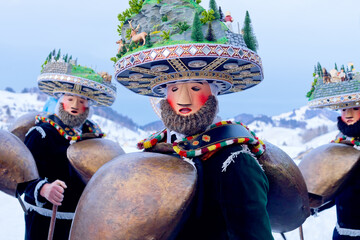 Silvesterchlausen or New Year’s Mummers Processions. It's part of the Silvesterchlausen tradition of greeting for the New Year in the Canton of Appenzell, Switzerland
