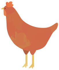 茶色のニワトリのイラスト