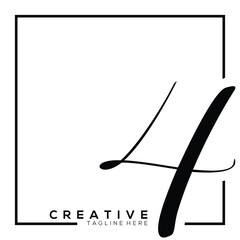 Number 4 Dynamic Monogram Typography Logo Template