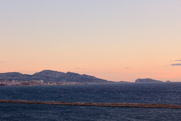 sunset on the sea near Marseille