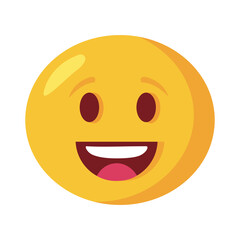 happy emoji face classic flat style icon