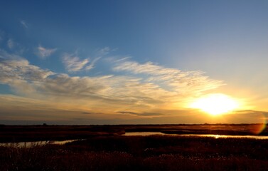 夕景　冬　厳か　渡良瀬　風景　栃木