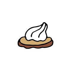 meringue  icon, outline style. meringue vector icon for web design isolated on white background .meringue    logo banner,web banner, poster, card.  hand drawn meringue. meringue vector 
