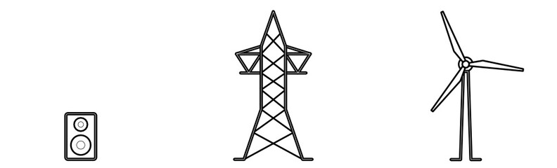 vector illustration of renewable wind energy music electricity power	