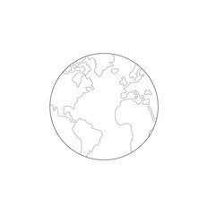 vector illustration of the eurocentric globe 