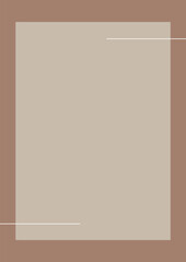 Vector flat minimalistic template in caramel brown shades with white lines. Trendy abstract brown background with place for text for banners, posters, cover design templates, stories and wallpapers. 