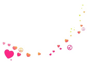 abstract background with hearts peace symbol
