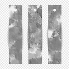 Set of bookmark illustration design with abstract marble texture.