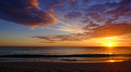 Sunset and clouds, Mahe Island, Seychelles, Indian Ocean
