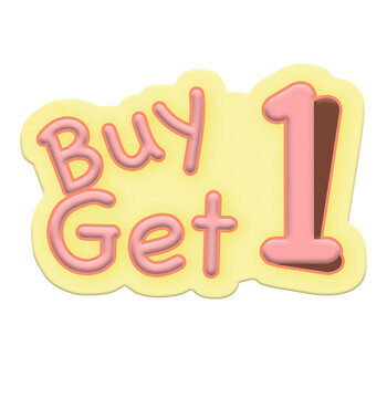 Buy 1 get 1 free discount sale symbol for advirtisement and marketing.
