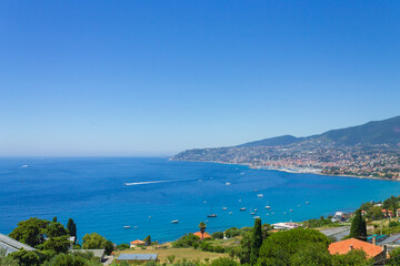 High angle view of the city of Sanremo, Italy