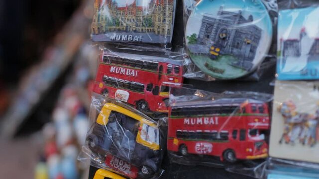 Magnet sticker at Colaba flea market, Mumbai, India