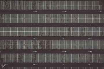 Aerial top down view of empty parking lot