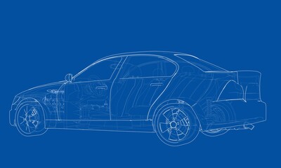 Fototapeta na wymiar Concept car. 3d illustration