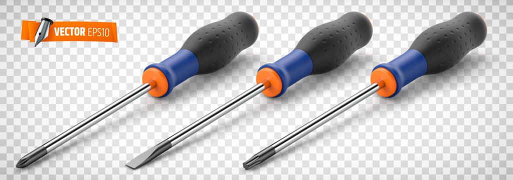Tournevis vectoriels sur fond transparent