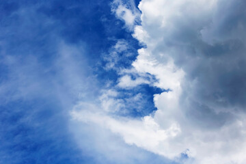 sky with beautiful fluffy clouds, outdoor nature - 366715494